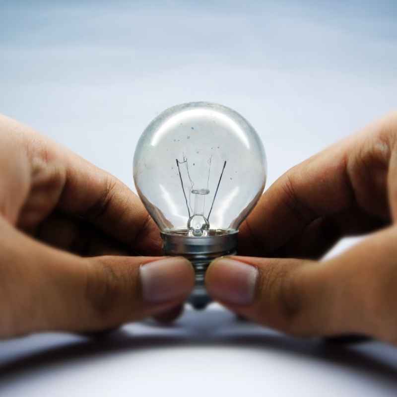 Brand Development and Messaging. Lightbulb and ideas generation